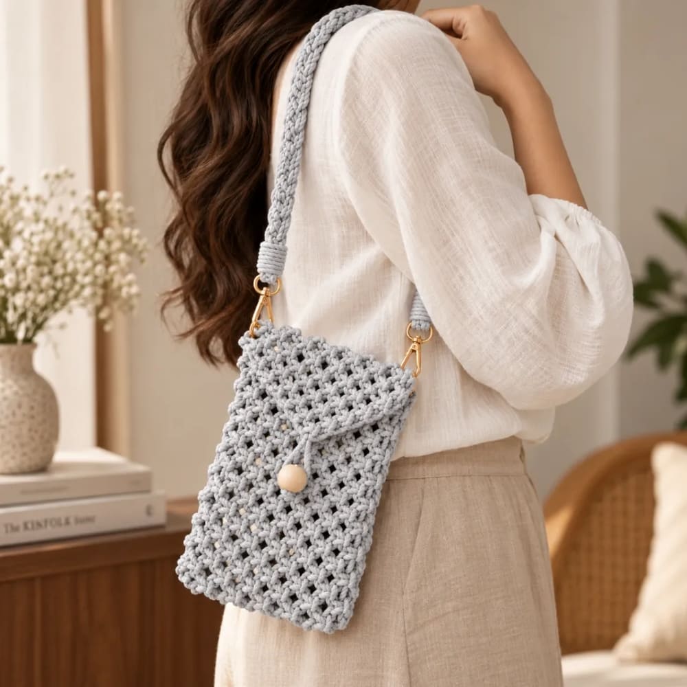 Handwoven Mini Crossbody Bag with Braided Strap