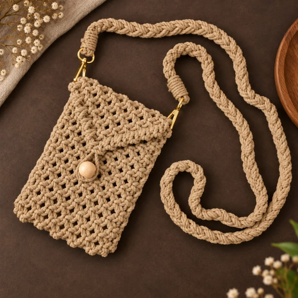 Handwoven Mini Crossbody Bag with Braided Strap