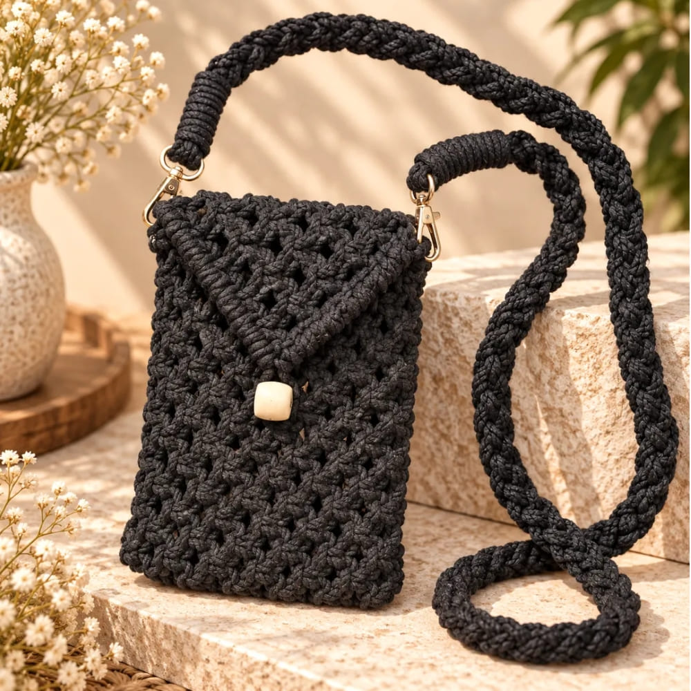 Handwoven Mini Crossbody Bag with Braided Strap