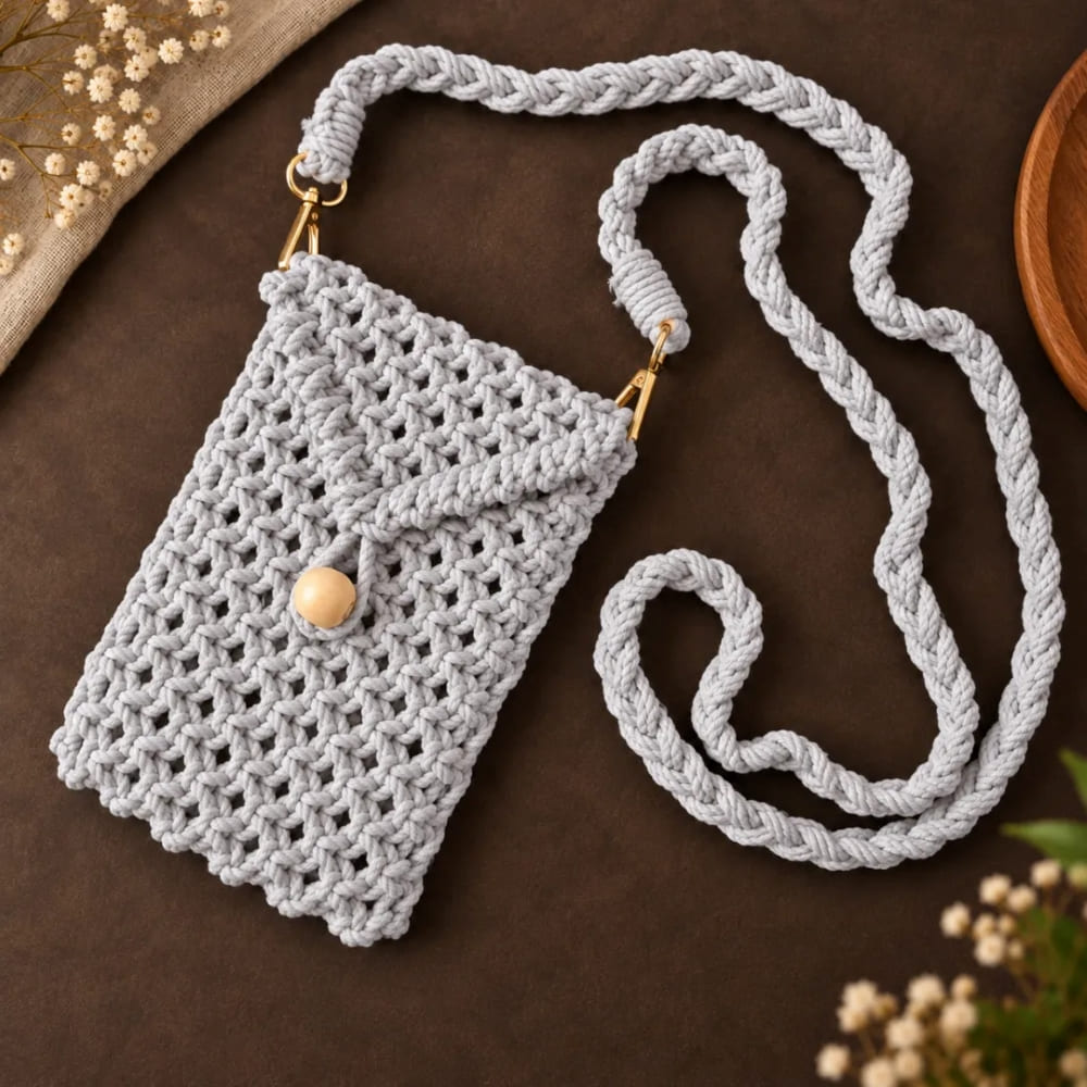 Handwoven Mini Crossbody Bag with Braided Strap