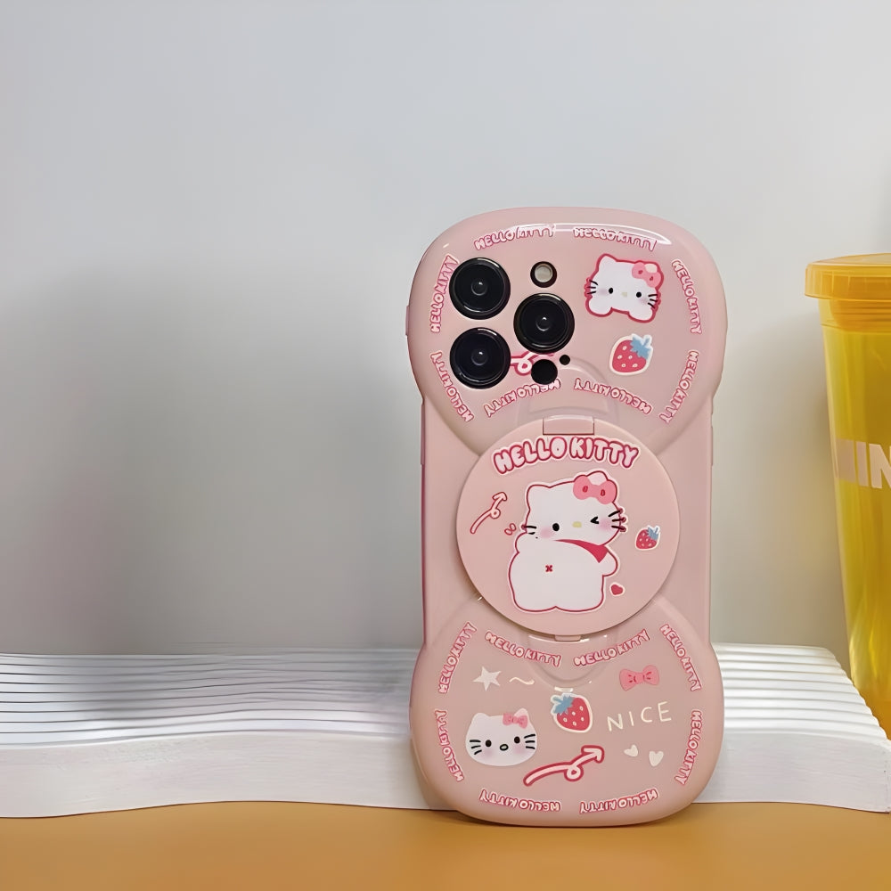 Hello Kitty TPU Case With Mirror Stand - iPhone 12