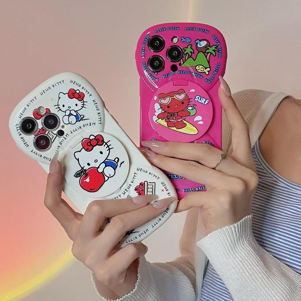 Hello Kitty TPU Case With Mirror Stand - iPhone 13 Pro