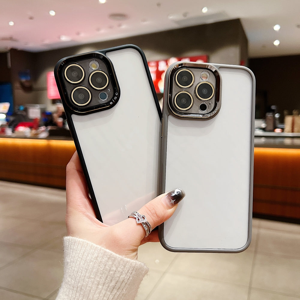 Electroplating Transparent Camera Lens Protective Phone Case - iPhone 14