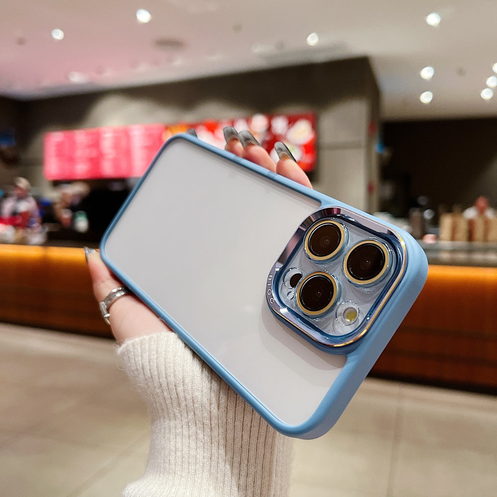 Electroplating Transparent Camera Lens Protective Phone Case - iPhone 14