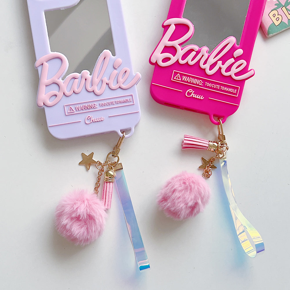 3D Barbie Silicone Soft Phone Case With Mirror - iPhone 12