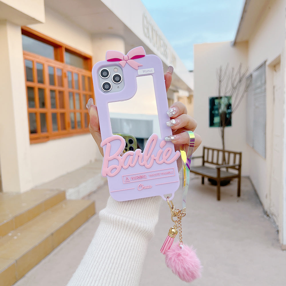 3D Barbie Silicone Soft Phone Case With Mirror - iPhone 13 Pro Max