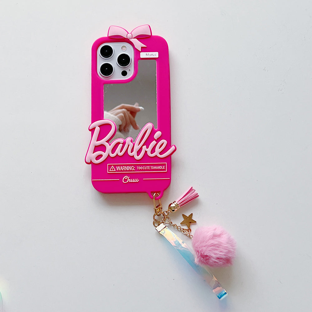 3D Barbie Silicone Soft Phone Case With Mirror - iPhone 13 Pro Max