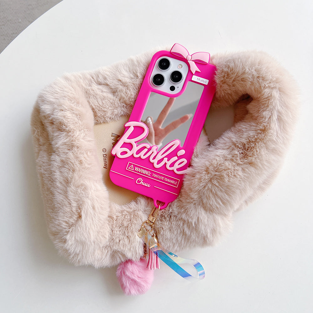 3D Barbie Silicone Soft Phone Case With Mirror - iPhone 12 Pro Max