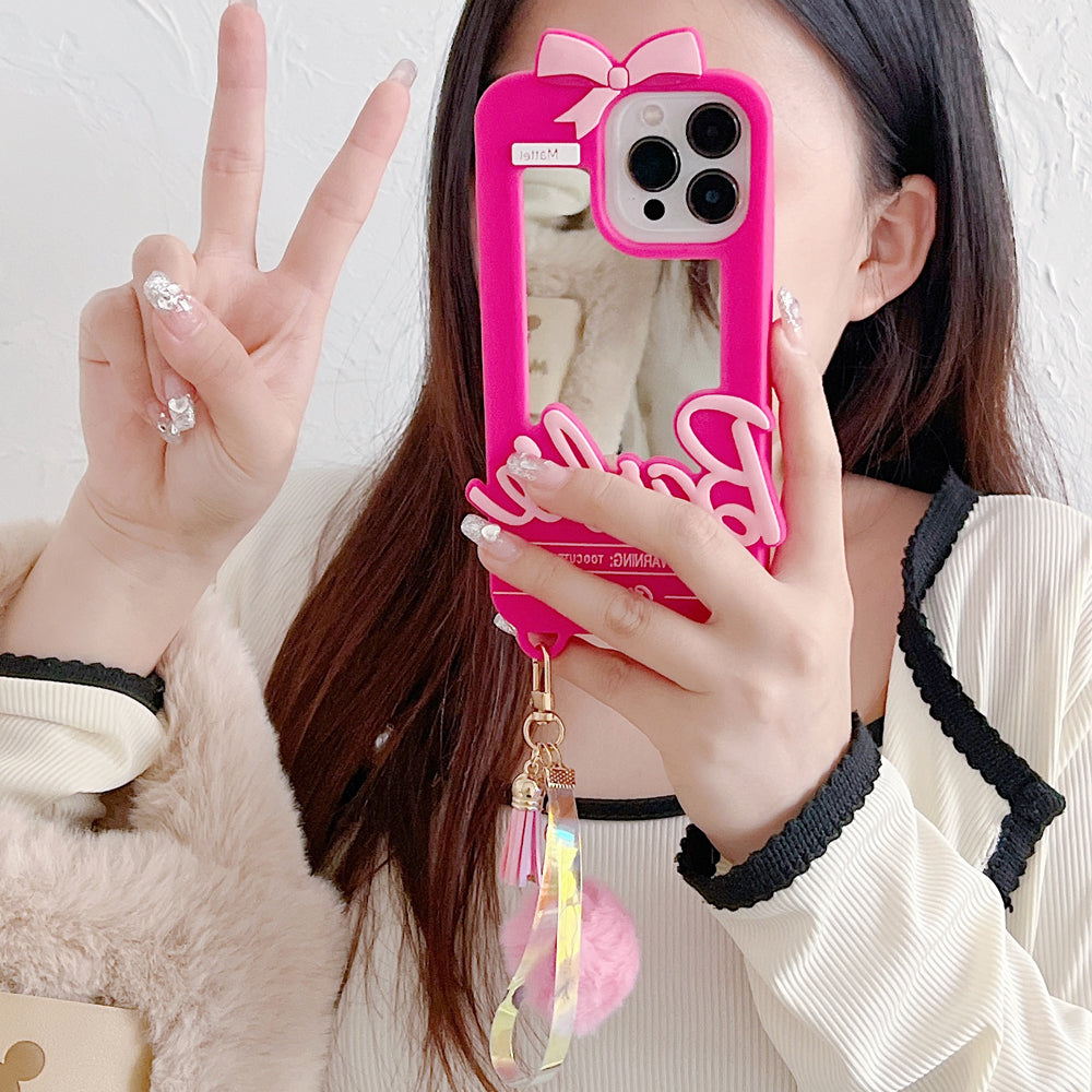 3D Barbie Silicone Soft Phone Case With Mirror - iPhone 13