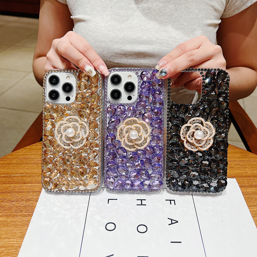 Diamond Flower TPU (Soft) | PC (Hard) Case - iPhone 12 Pro