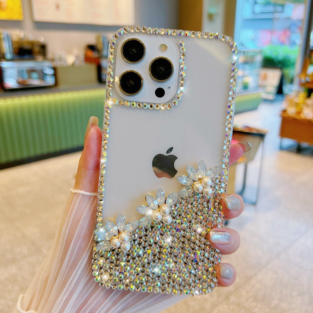 Handmade Transparent Diamond Gemstone Soft Case - iPhone 15