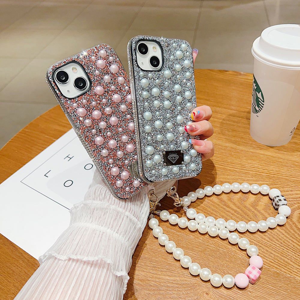 Shockproof Bling Pearl PC (Hard) Case With Pearl Bracelet - OnePlus 11R