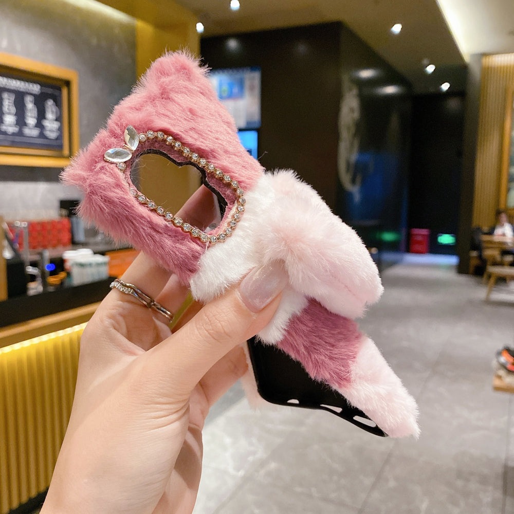 Anti-shock Soft Fur Heart Shape Pop Case - Vivo V27 Pro