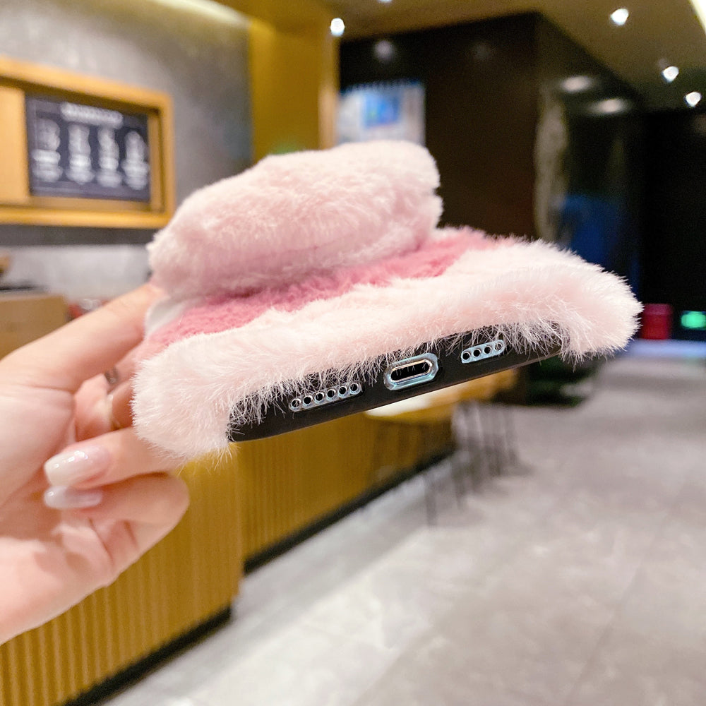 Anti-shock Soft Fur Heart Shape Pop Case - Oppo F21 Pro (5G)