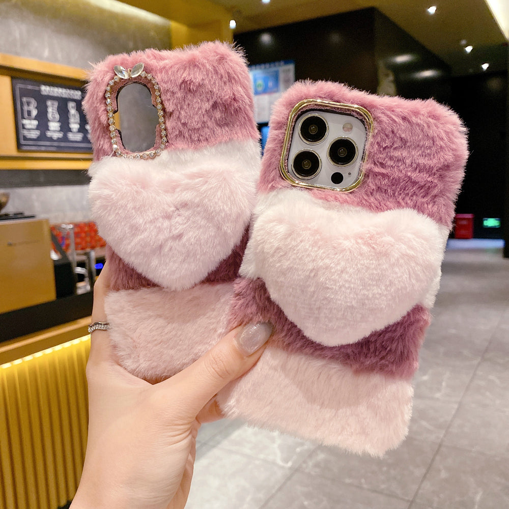 Anti-shock Soft Fur Heart Shape Pop Case - OnePlus Nord 2T