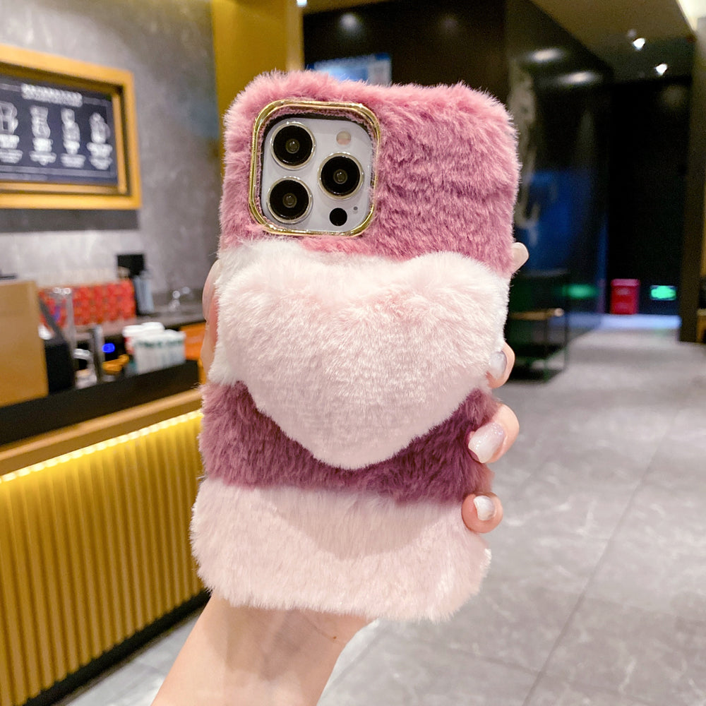 Anti-shock Soft Fur Heart Shape Pop Case - Vivo V27 Pro