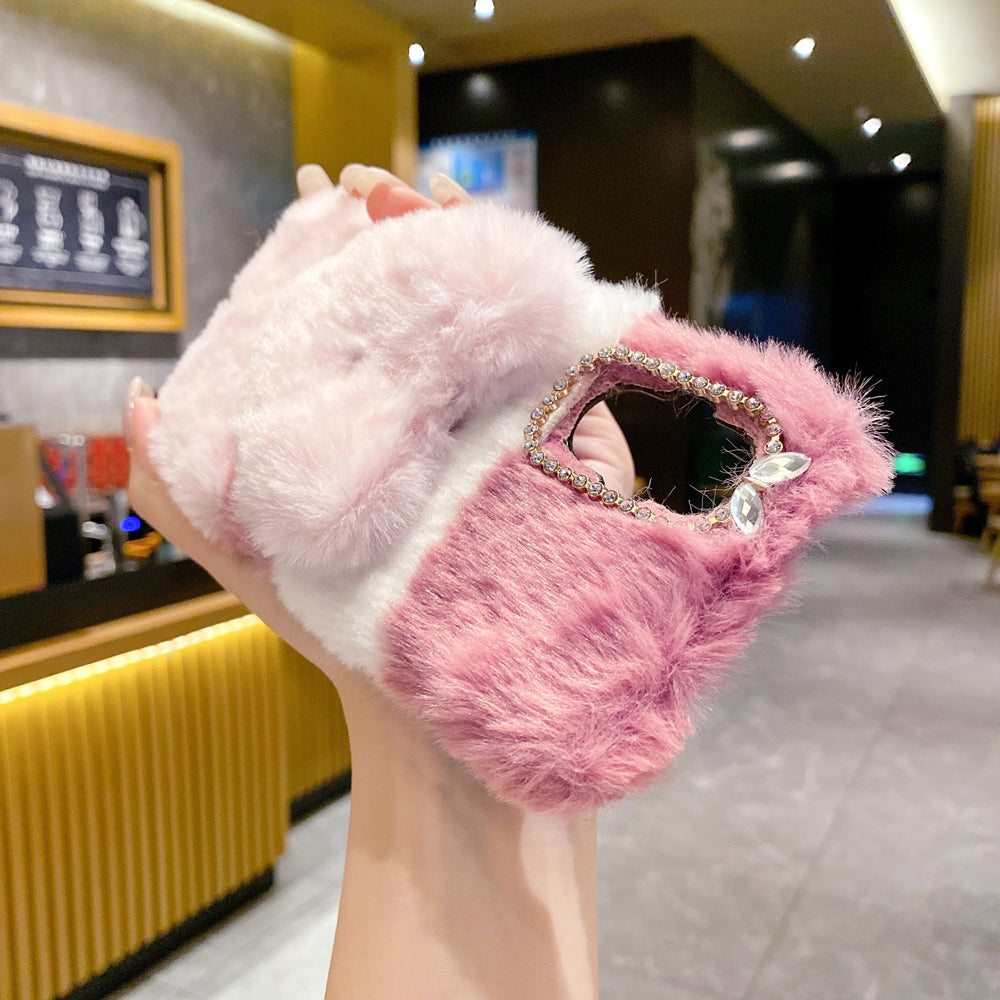 Anti-shock Soft Fur Heart Shape Pop Case - Oppo F21 Pro (5G)