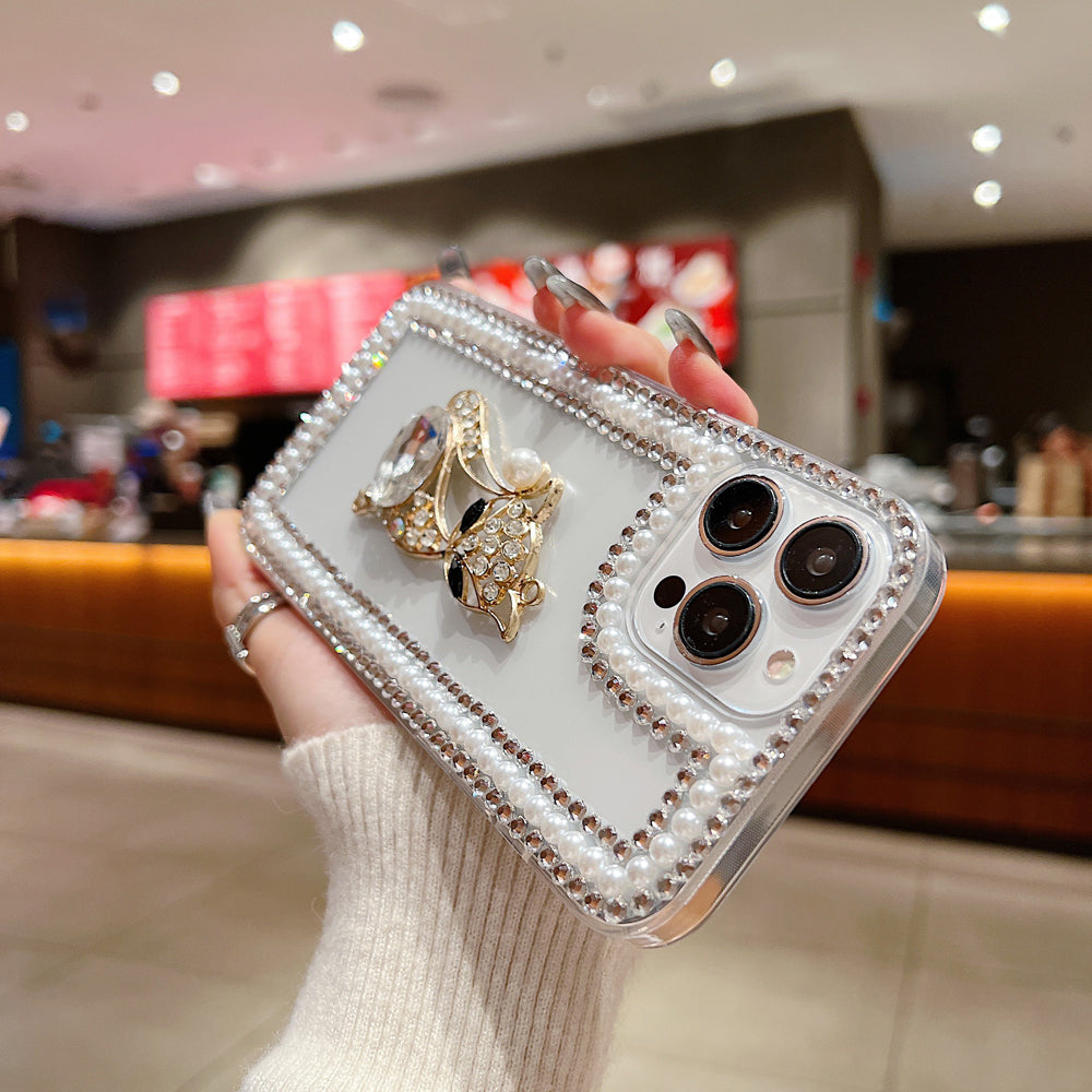 Fashion Luxury Sparkle Diamond Kitty Handmade Bling Phone Case - iPhone 13 Pro