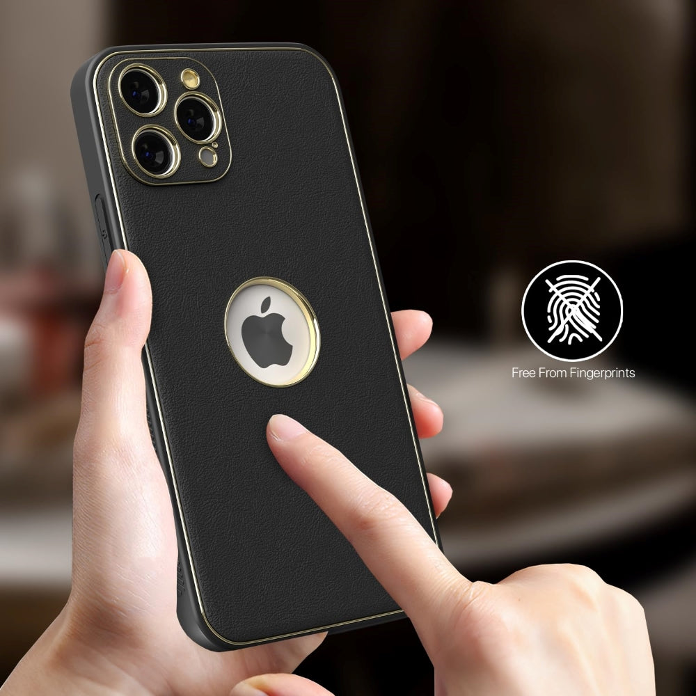 Leather Metal Plating Camera Protection Cover - iPhone 14