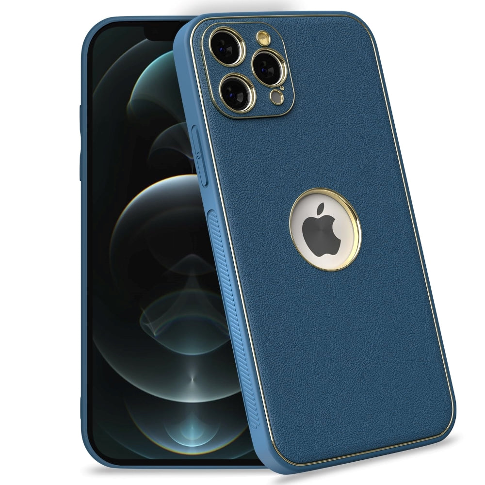 Leather Metal Plating Camera Protection Cover - iPhone 14