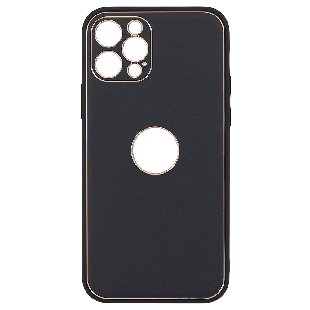 Leather Metal Plating Camera Protection Cover - iPhone 14