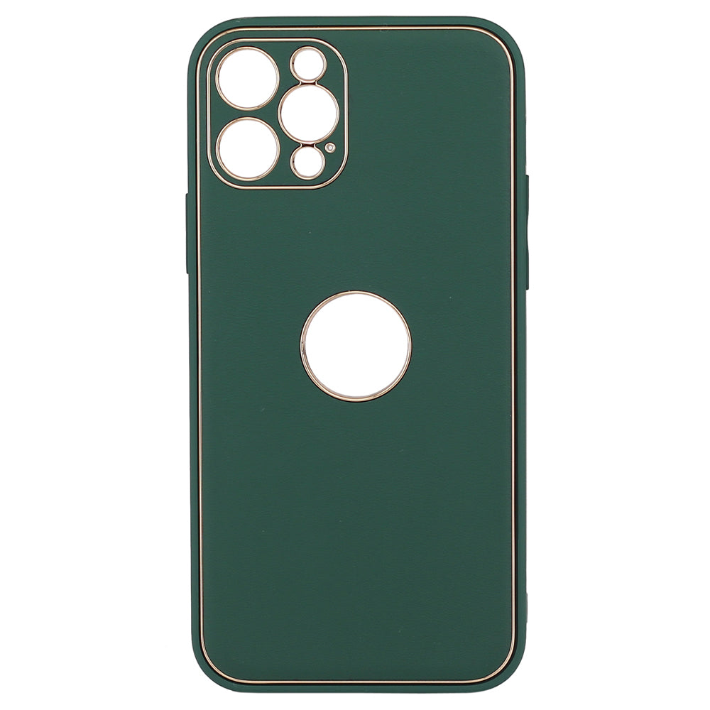 Leather Metal Plating Camera Protection Cover - iPhone 13 Pro
