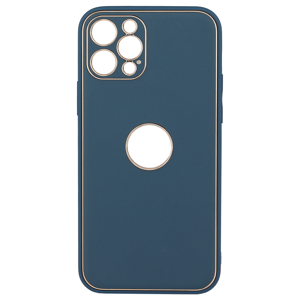 Leather Metal Plating Camera Protection Cover - iPhone 14