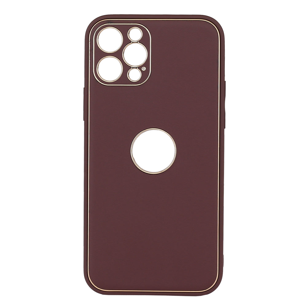 Leather Metal Plating Camera Protection Cover - iPhone 14