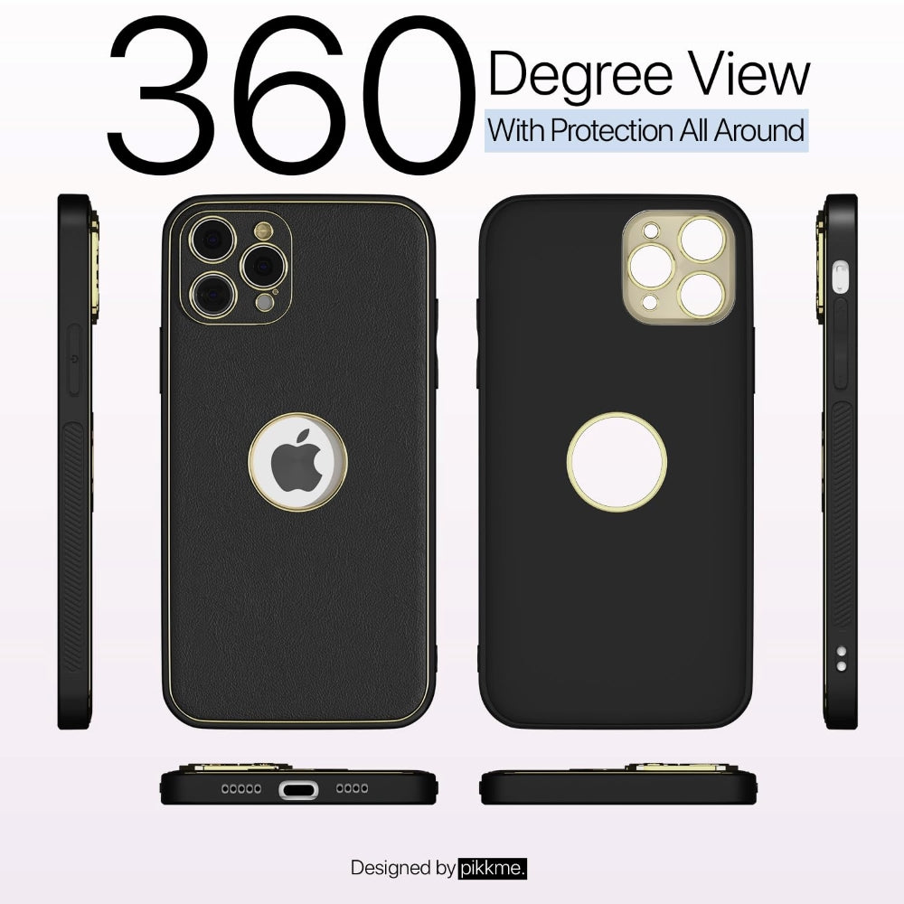 Leather Metal Plating Camera Protection Cover - iPhone 14