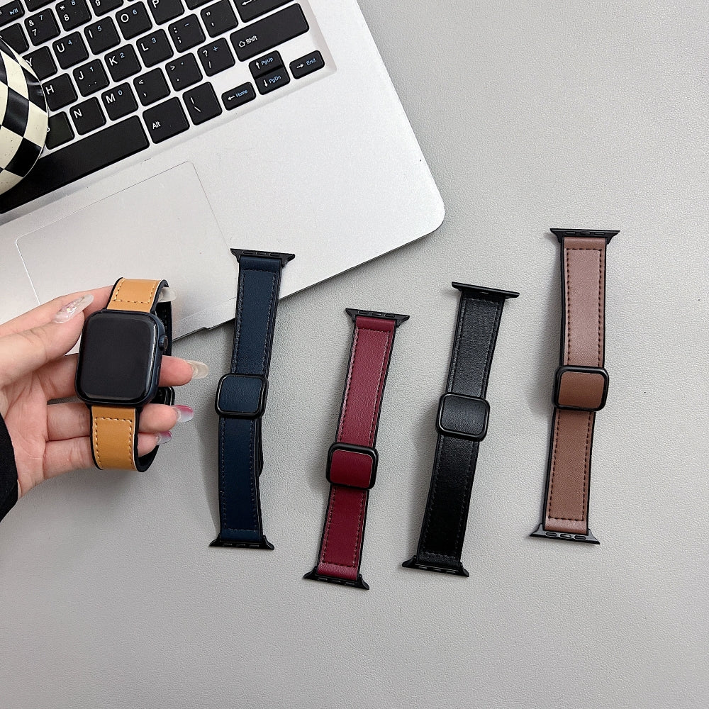 PU Leather Strap Magnetic Lock | Smartwatch Band for iWatch Series 9/8/7/6/5/4/3/2/1/Ultra 2/Ultra SE/SE 2