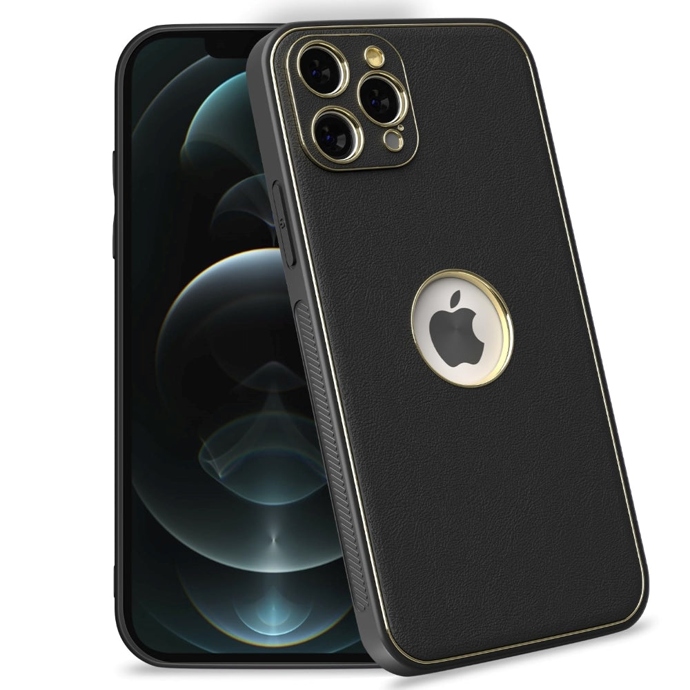 Leather Metal Plating Camera Protection Cover - iPhone 14