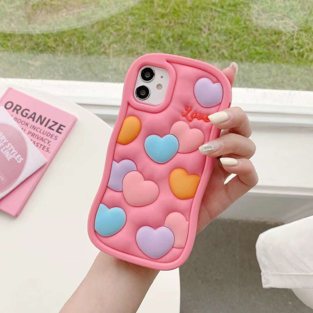 Love Pattern Shockproof Silicone Soft Cover - iPhone 12