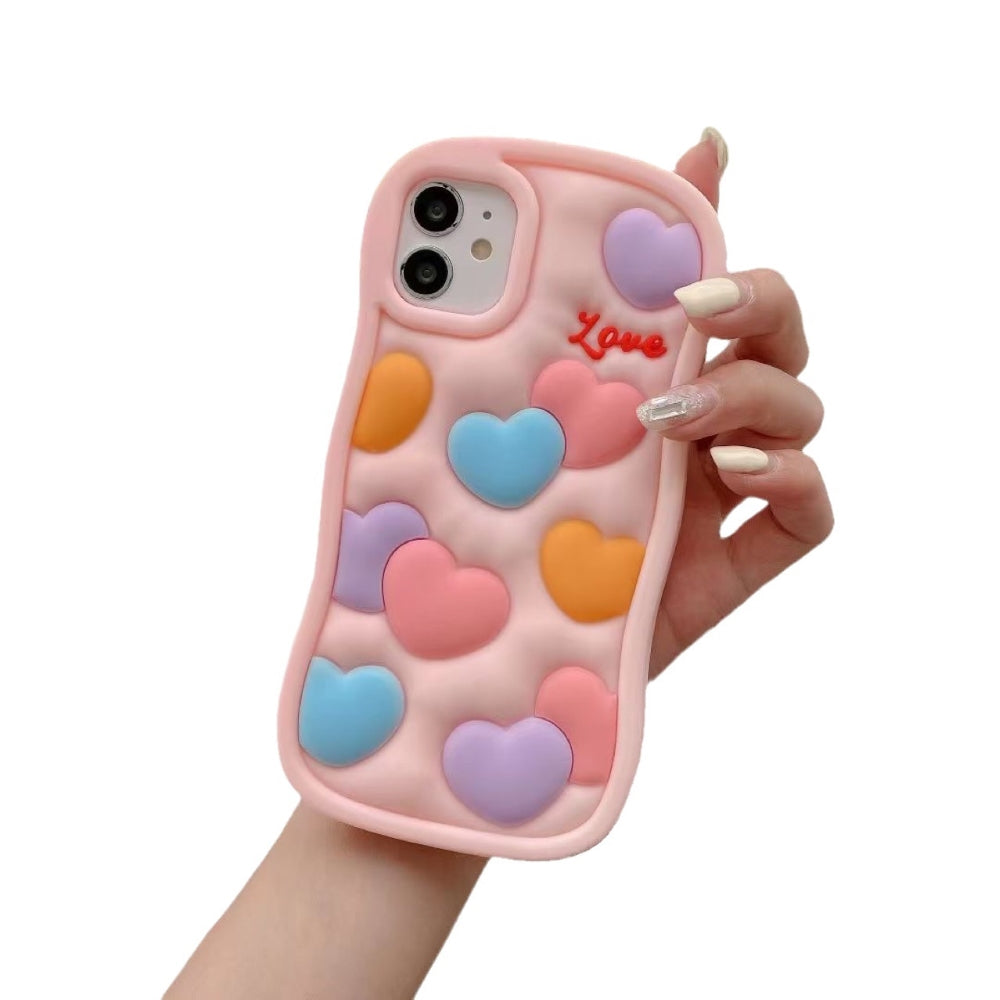 Love Pattern Shockproof Silicone Soft Cover - iPhone 12 Pro Max