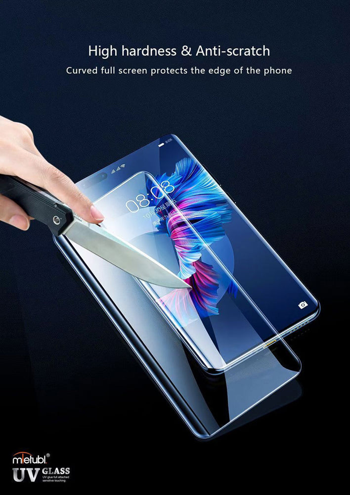 UV Curved Tempered Glass | Screen Guard With UV Light Screen Protector | Smooth Touch | HD Clarity | Quick Unlock - Samsung Series