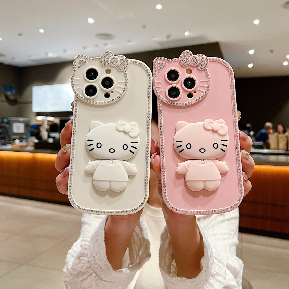 Kitty Mirror Stand TPU (Soft) Phone Case - iPhone 15