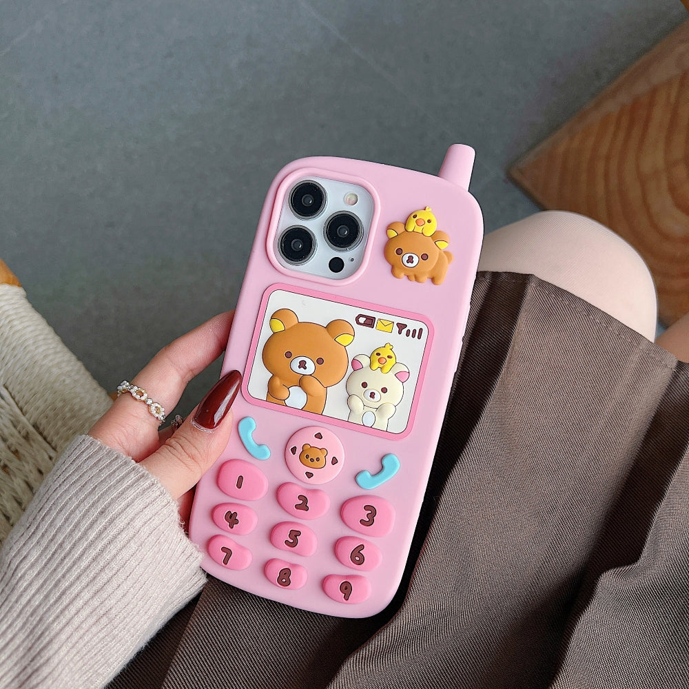 Mobile Shape Bear Silicone Protective Phone Case