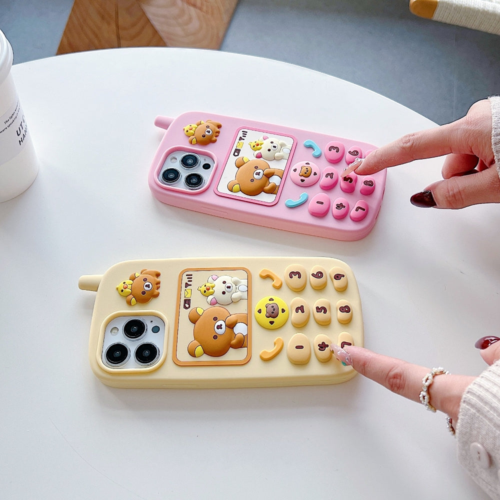 Mobile Shape Bear Silicone Protective Phone Case