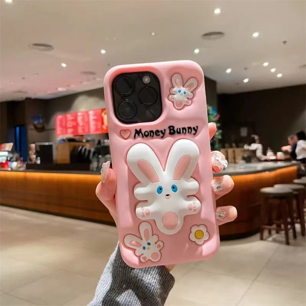 Money Bunny Pop Stand TPU (Soft) Silicone Phone Case - iPhone 14