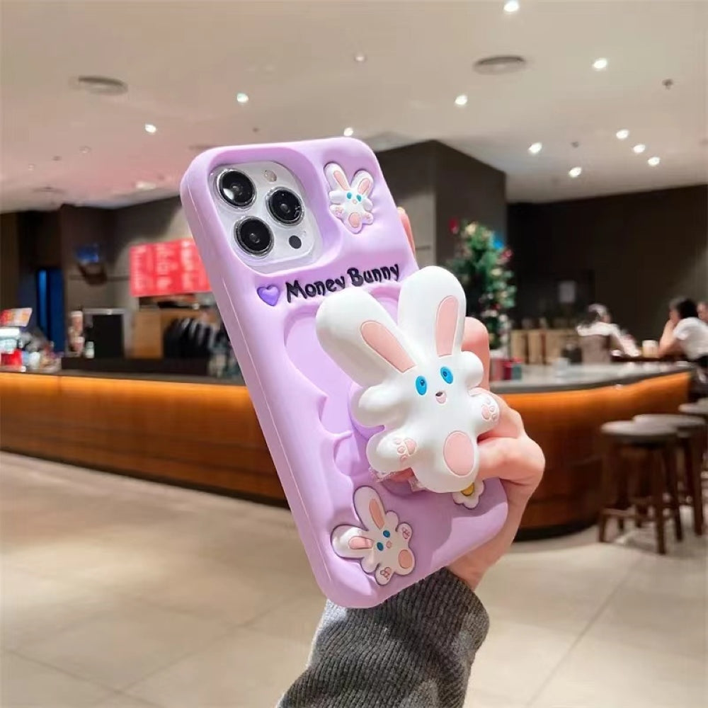 Money Bunny Pop Stand TPU (Soft) Silicone Phone Case - iPhone 14 Pro Max