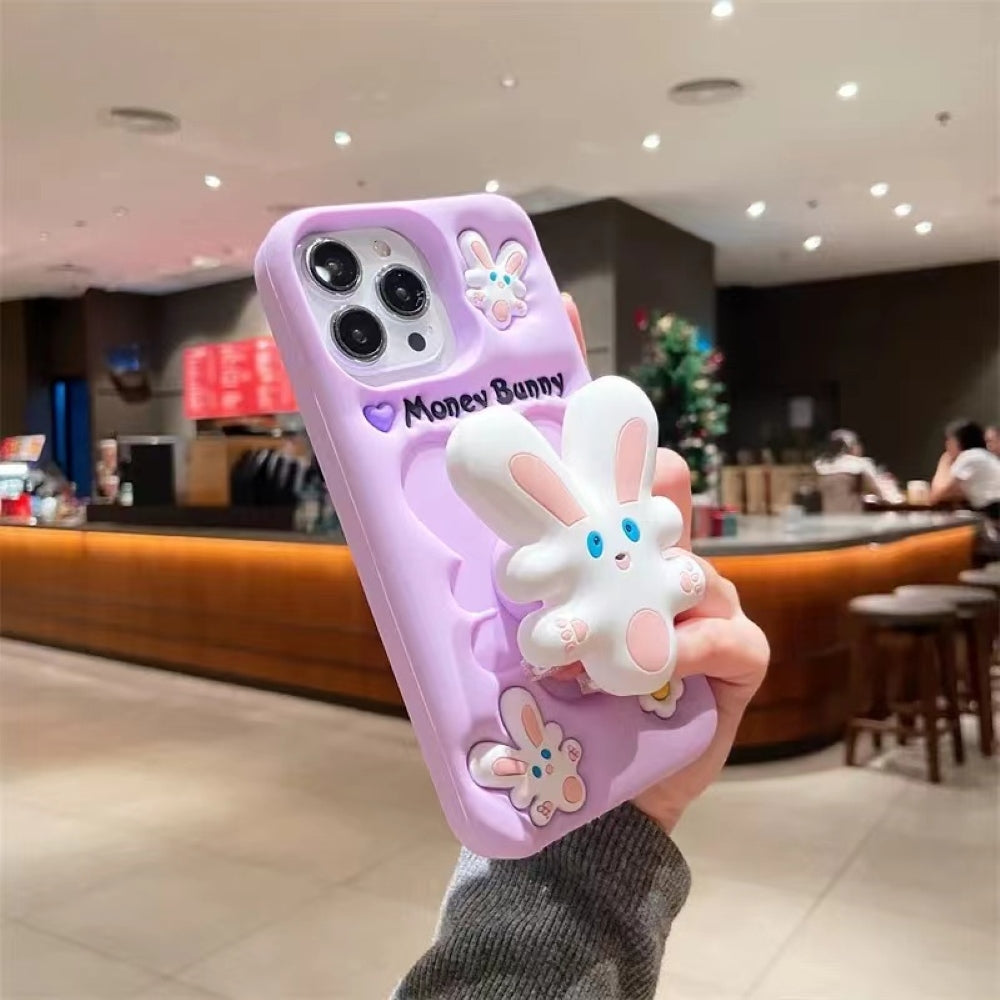 Money Bunny Pop Stand TPU (Soft) Silicone Phone Case - iPhone 13