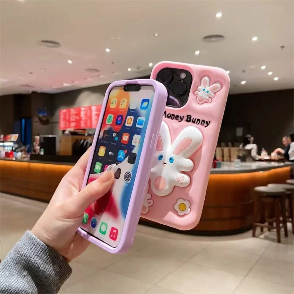 Money Bunny Pop Stand TPU (Soft) Silicone Phone Case - iPhone 14 Pro Max