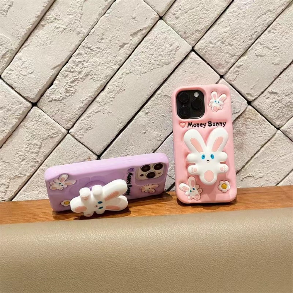 Money Bunny Pop Stand TPU (Soft) Silicone Phone Case - iPhone 13 Pro Max