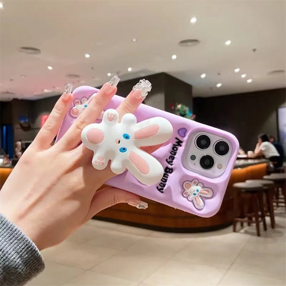 Money Bunny Pop Stand TPU (Soft) Silicone Phone Case - iPhone 14