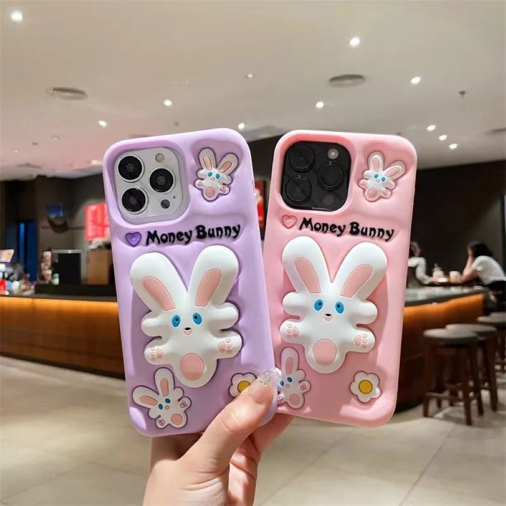 Money Bunny Pop Stand TPU (Soft) Silicone Phone Case - iPhone 15