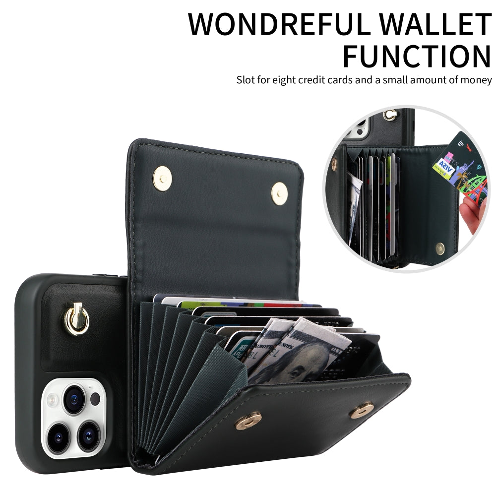 Phone Protective PU Leather Wallet Purse Case with Card Holder - iPhone 12 Pro Max