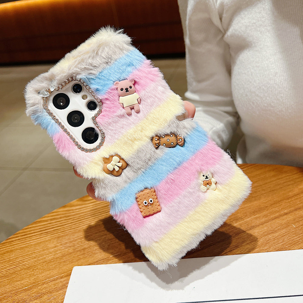 Rainbow Furry 3D Toy Camera Protection Soft Phone Case - iPhone 12 Pro Max