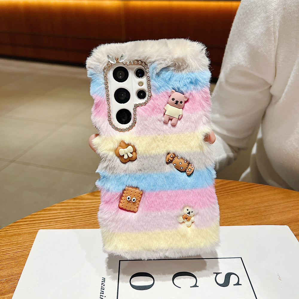 Rainbow Furry 3D Toy Camera Protection Soft Phone Case - iPhone 15