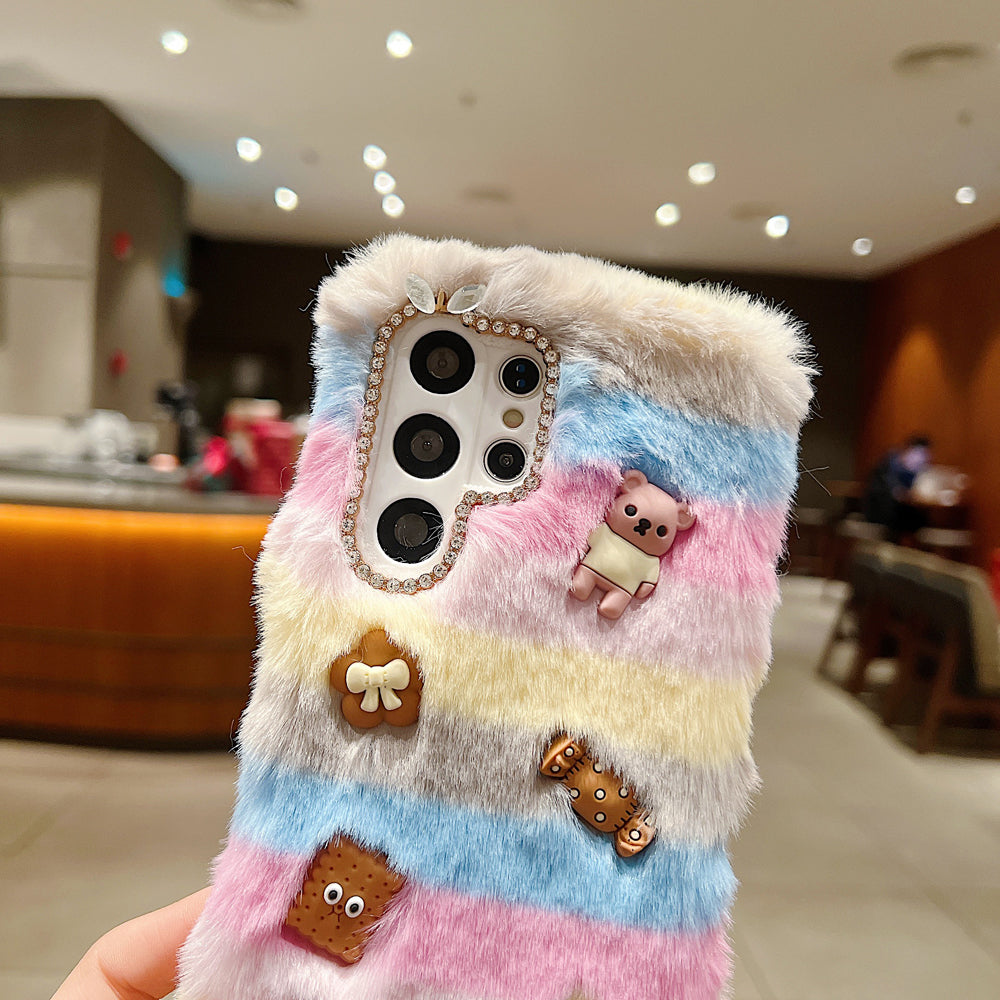 Rainbow Furry 3D Toy Camera Protection Soft Phone Case - iPhone 14