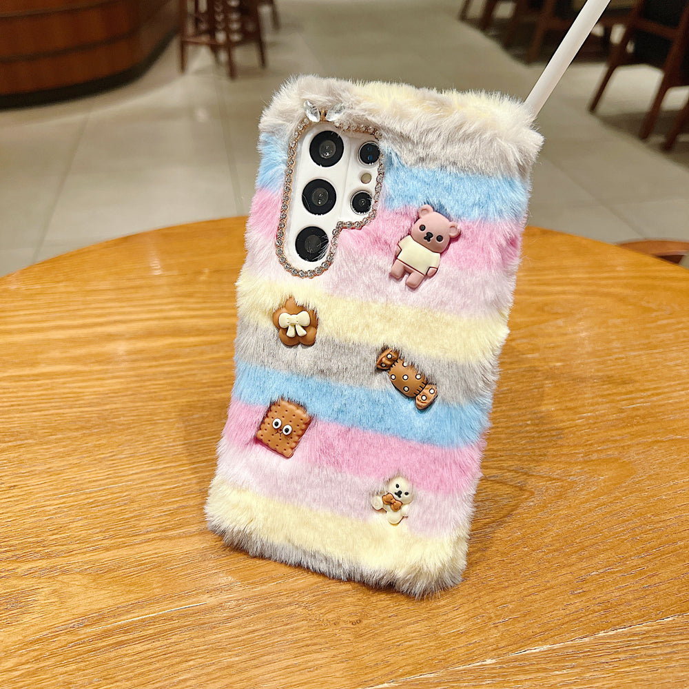 Rainbow Furry 3D Toy Camera Protection Soft Phone Case - iPhone 14