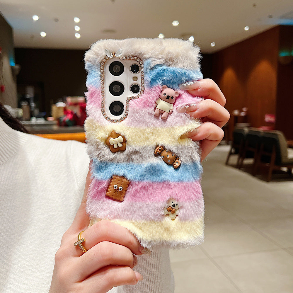 Rainbow Furry 3D Toy Camera Protection Soft Phone Case - iPhone 14